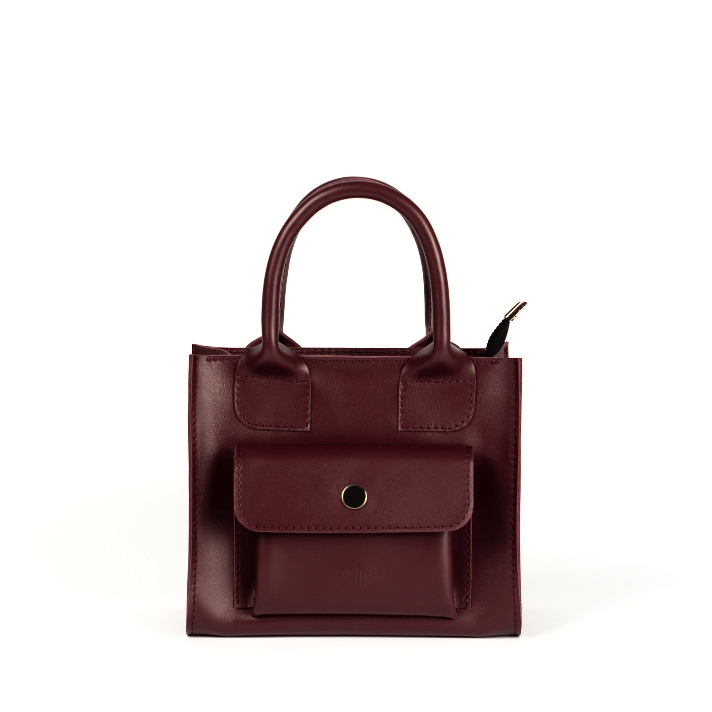 Gray Leather Mini Tote Bag for Women - Pache Sigil - Pache