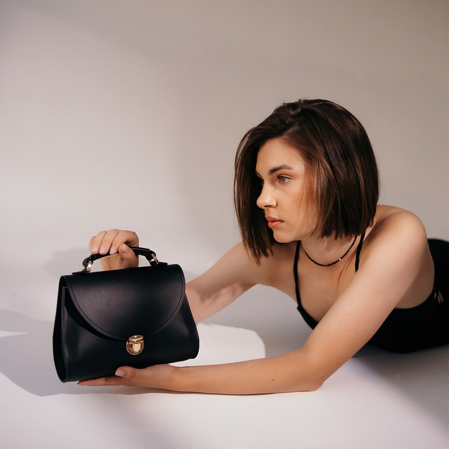 Black Leather Bag for Women - Pache Taistra - Pache