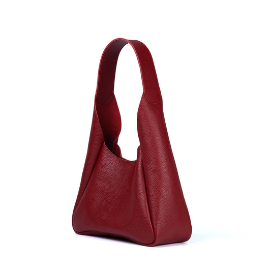 Red Leather Hobo Bag for Women - Pache Torba - Pache