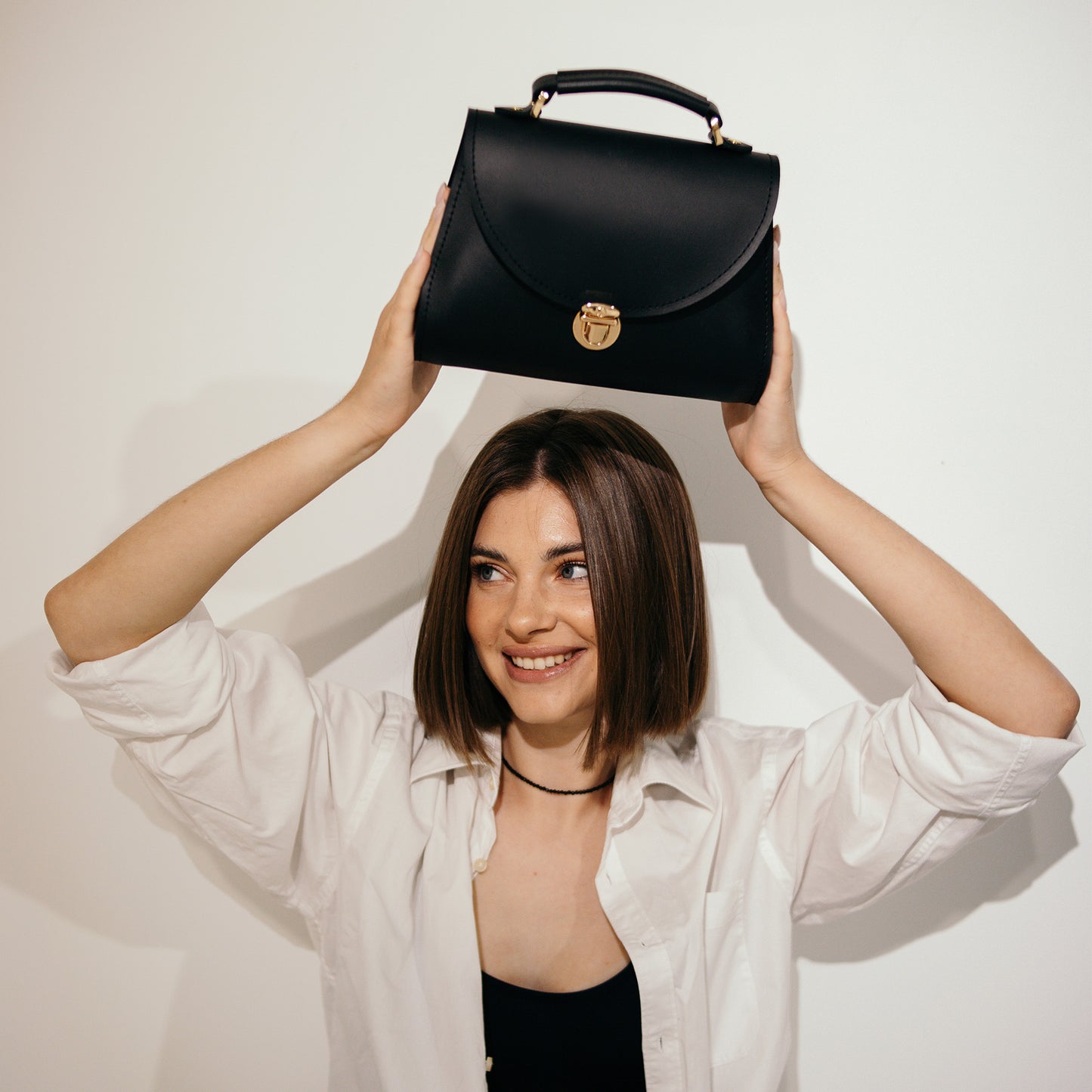 Black Leather Bag for Women - Pache Taistra - Pache