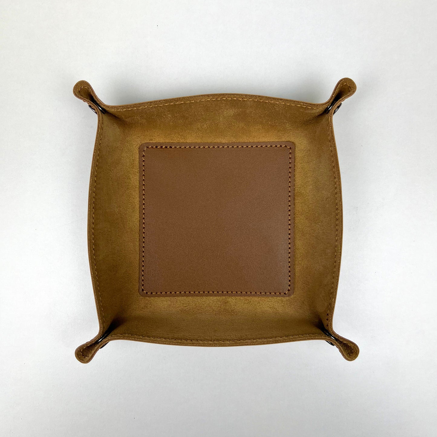 Brown Leather Desk Organizer For Keys, Glasses And Small Items