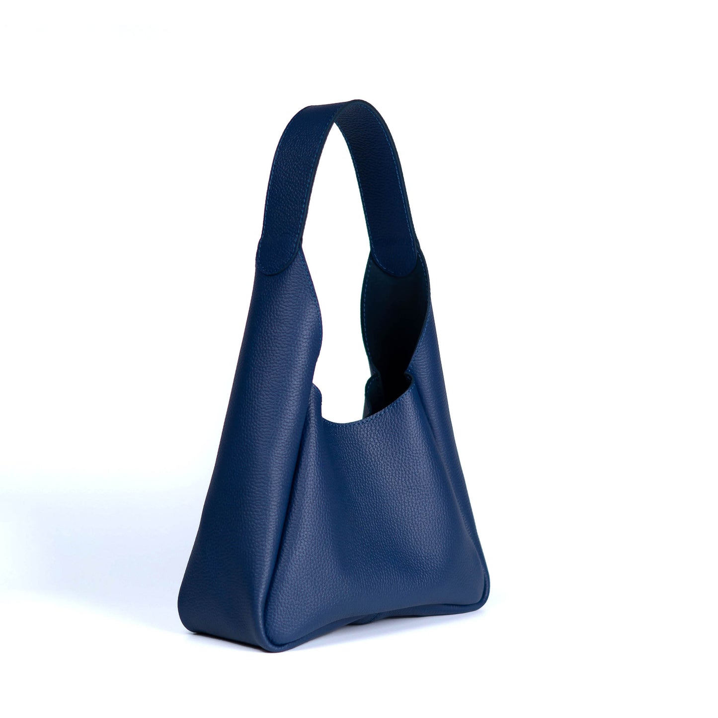 Blue Leather Hobo Bag for Women - Pache Torba