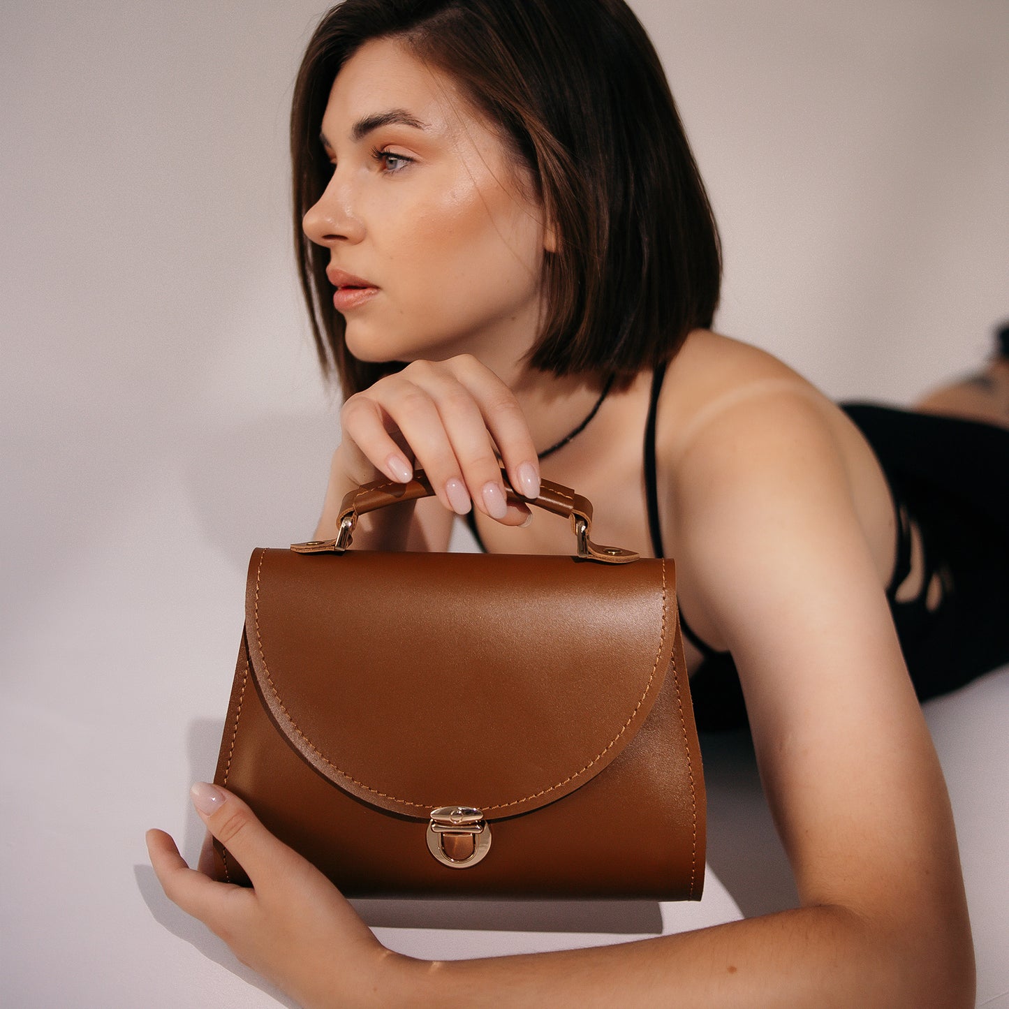 Brown Leather Bag for Women - Pache Taistra - Pache