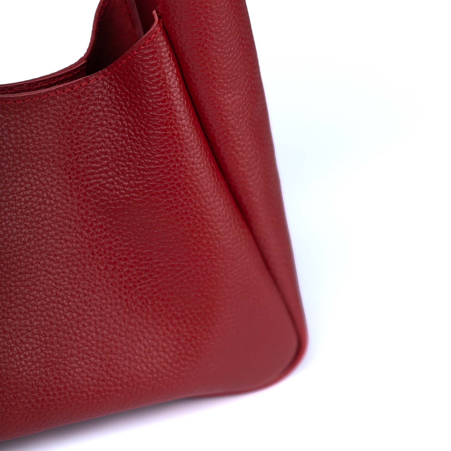 Red Leather Hobo Bag for Women - Pache Torba - Pache