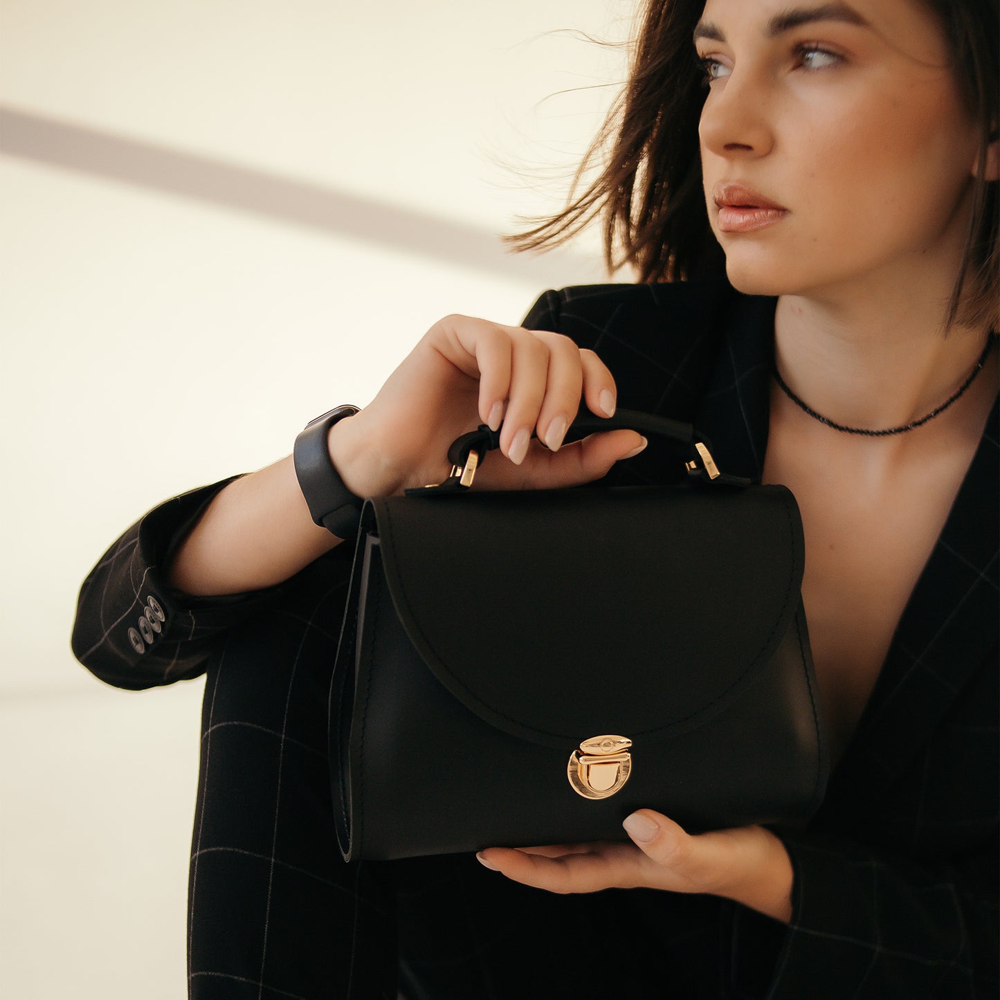 Black Leather Bag for Women - Pache Taistra - Pache