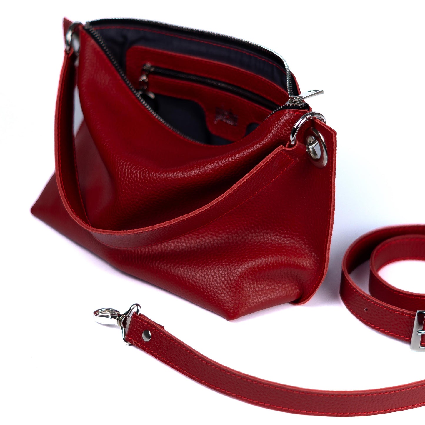 Red Soft Leather Bag for Women - Pache Vivere