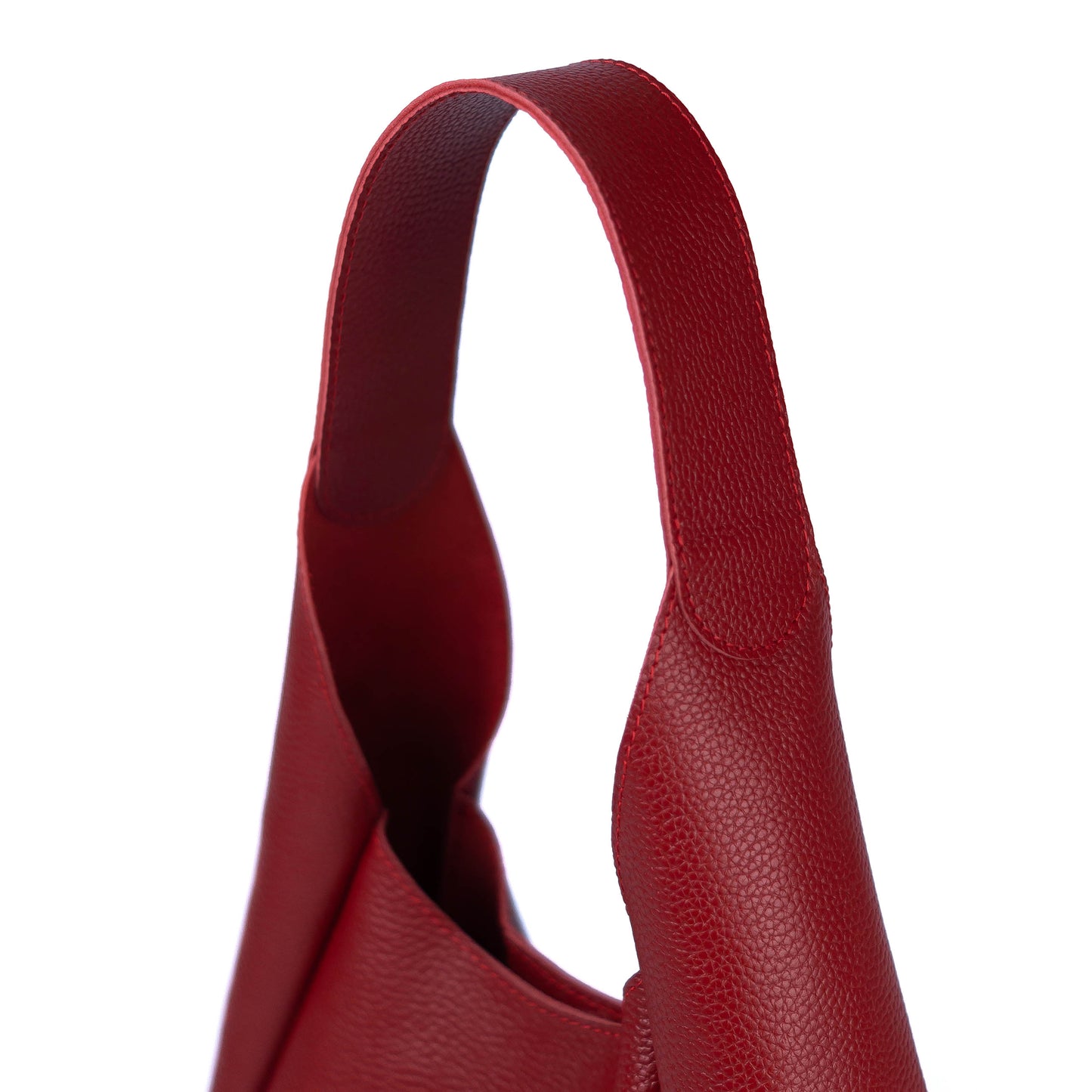 Red Leather Hobo Bag for Women - Pache Torba - Pache