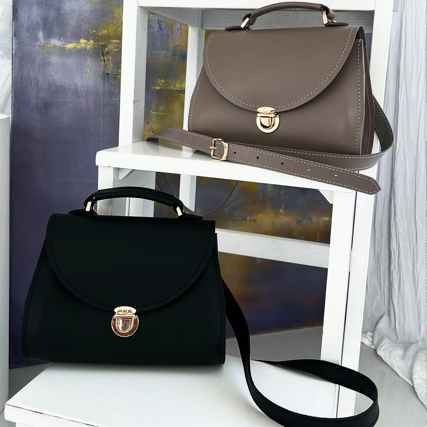 Black Leather Bag for Women - Pache Taistra - Pache