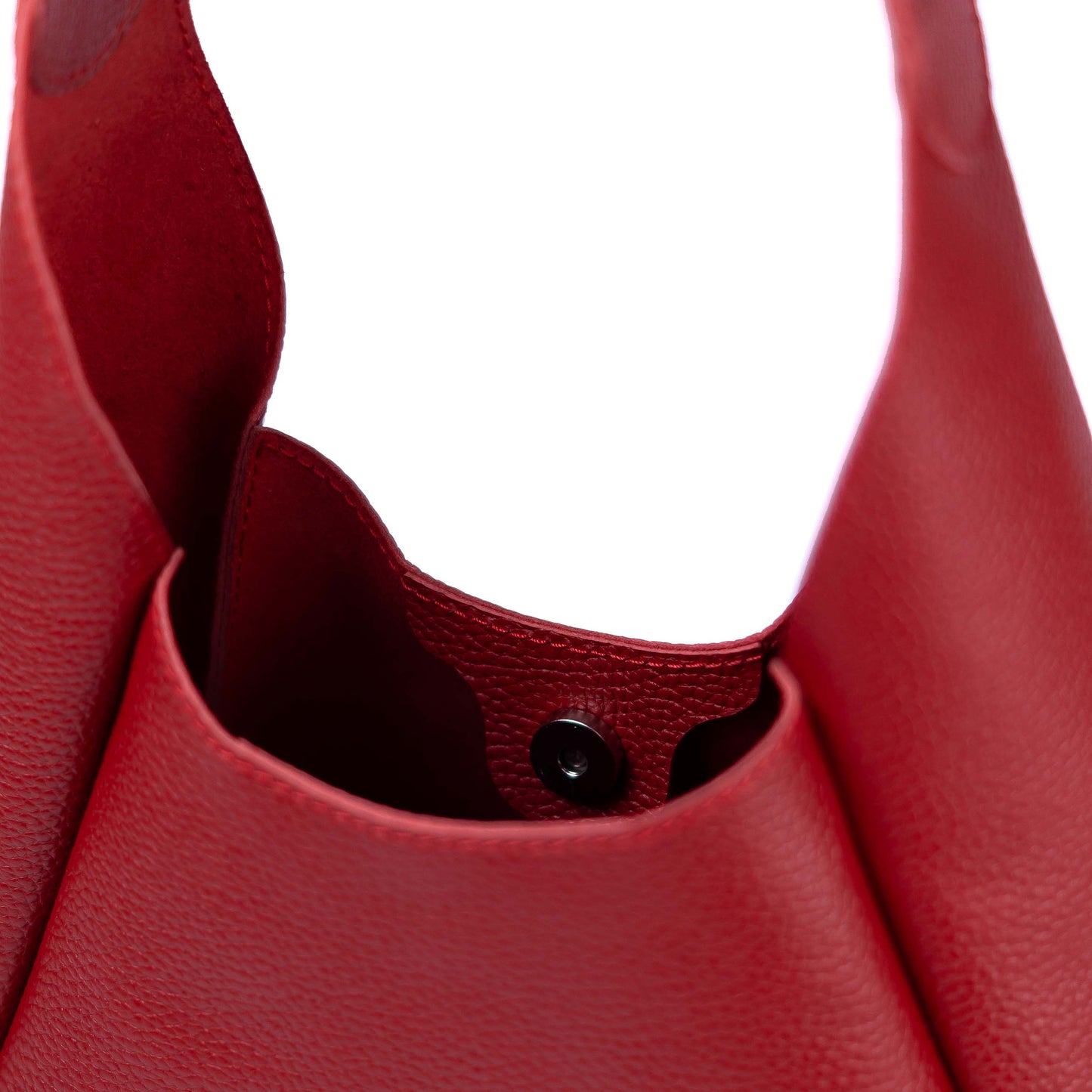 Red Leather Hobo Bag for Women - Pache Torba - Pache
