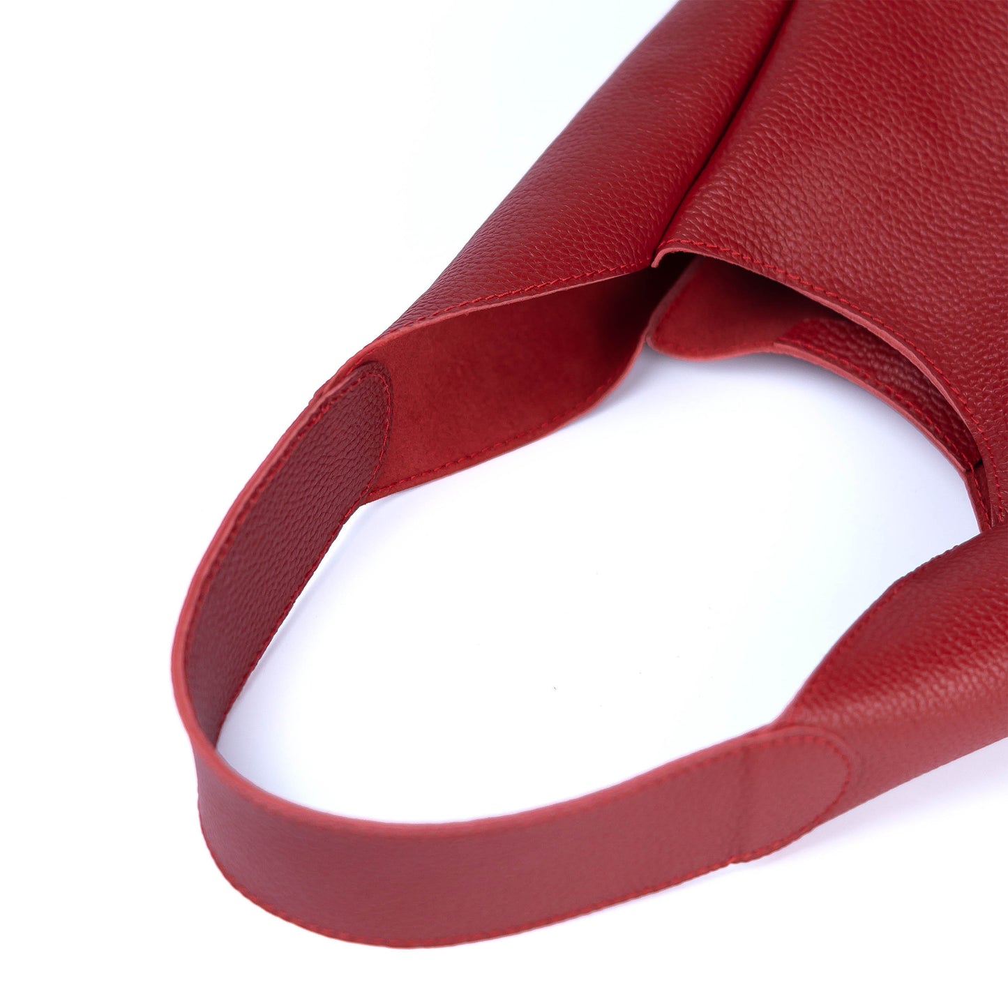 Red Leather Hobo Bag for Women - Pache Torba - Pache