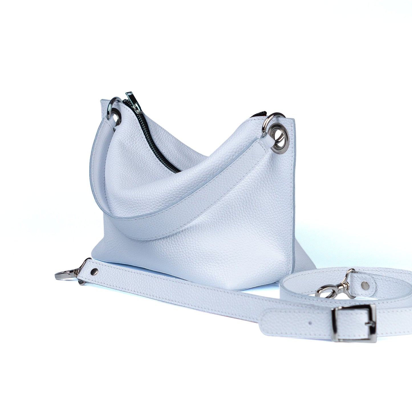 White Soft Leather Bag for Women - Pache Vivere