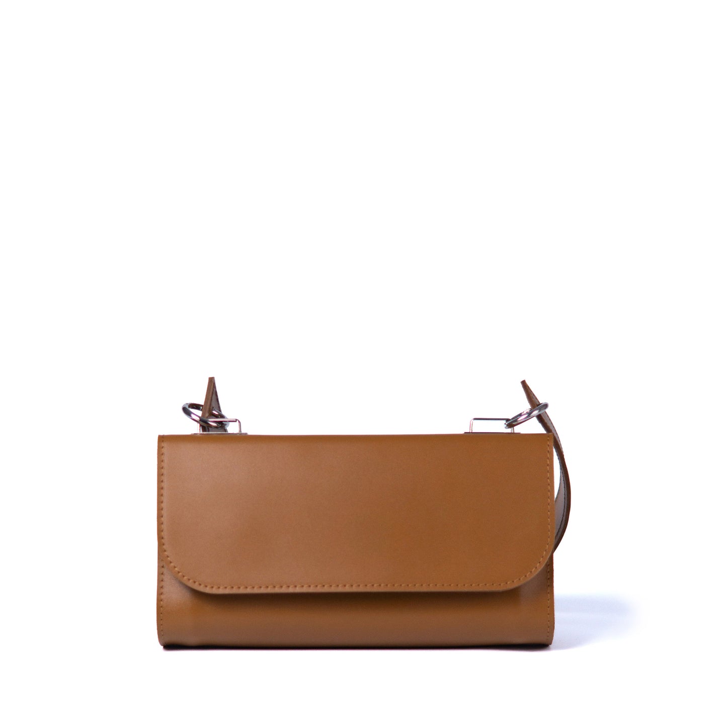 Brown Leather Baguette Bag for Women - Pache Tabala