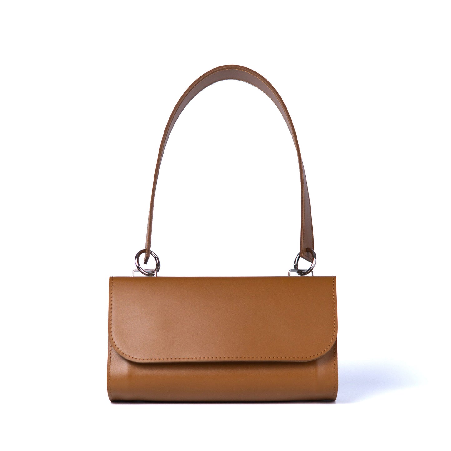 Brown Leather Baguette Bag for Women - Pache Tabala