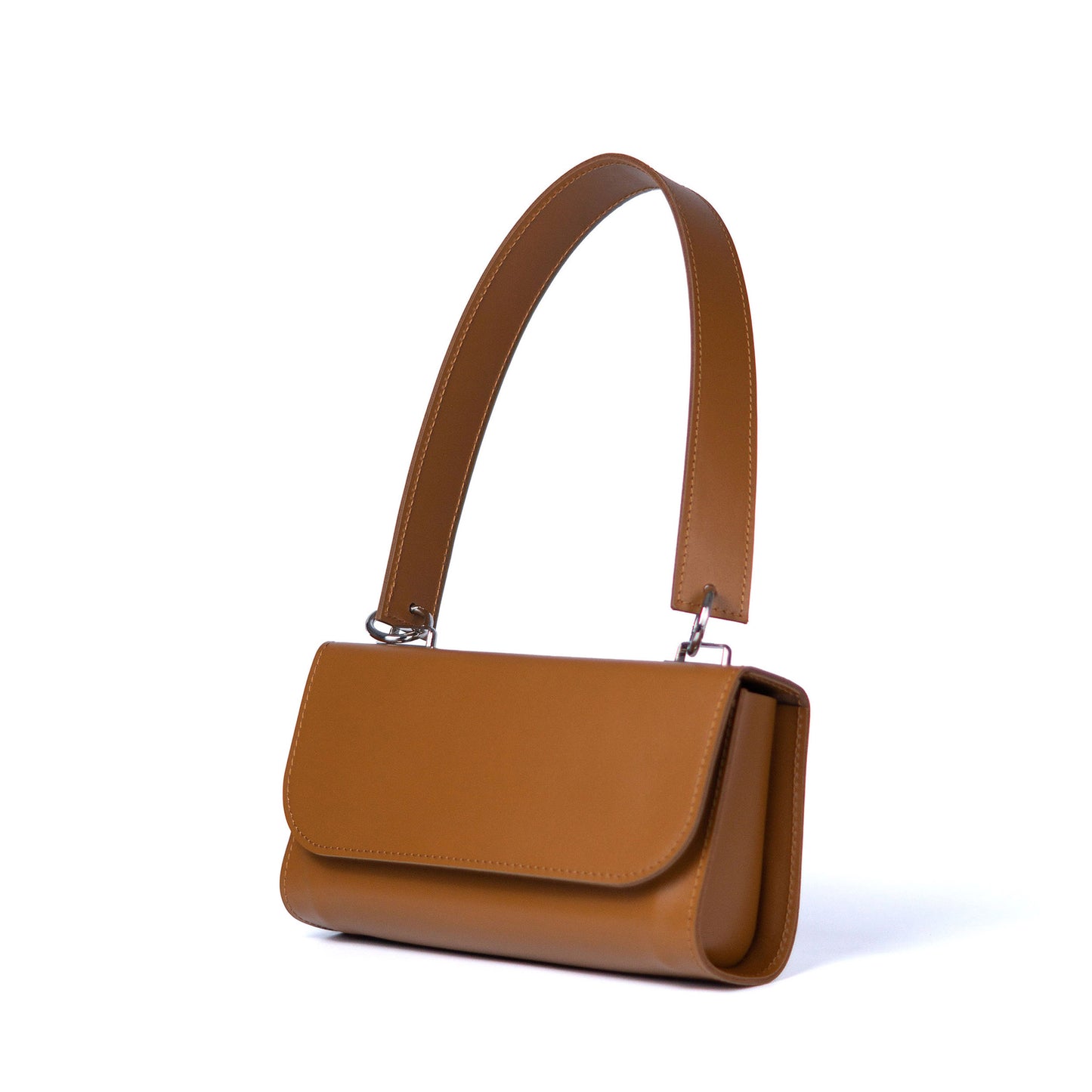 Brown Leather Baguette Bag for Women - Pache Tabala - Pache