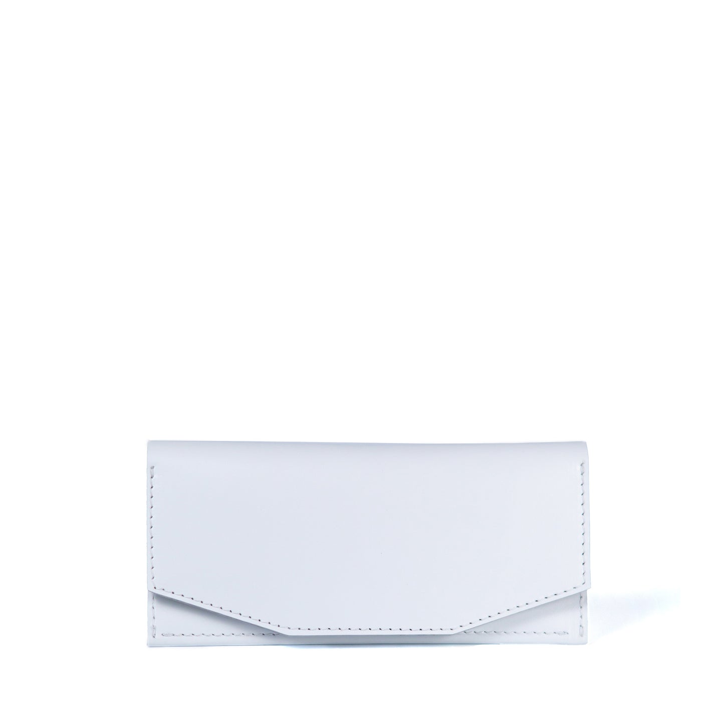 White handmade leather wallet for women, slim minimalist design, Beyra by Pache