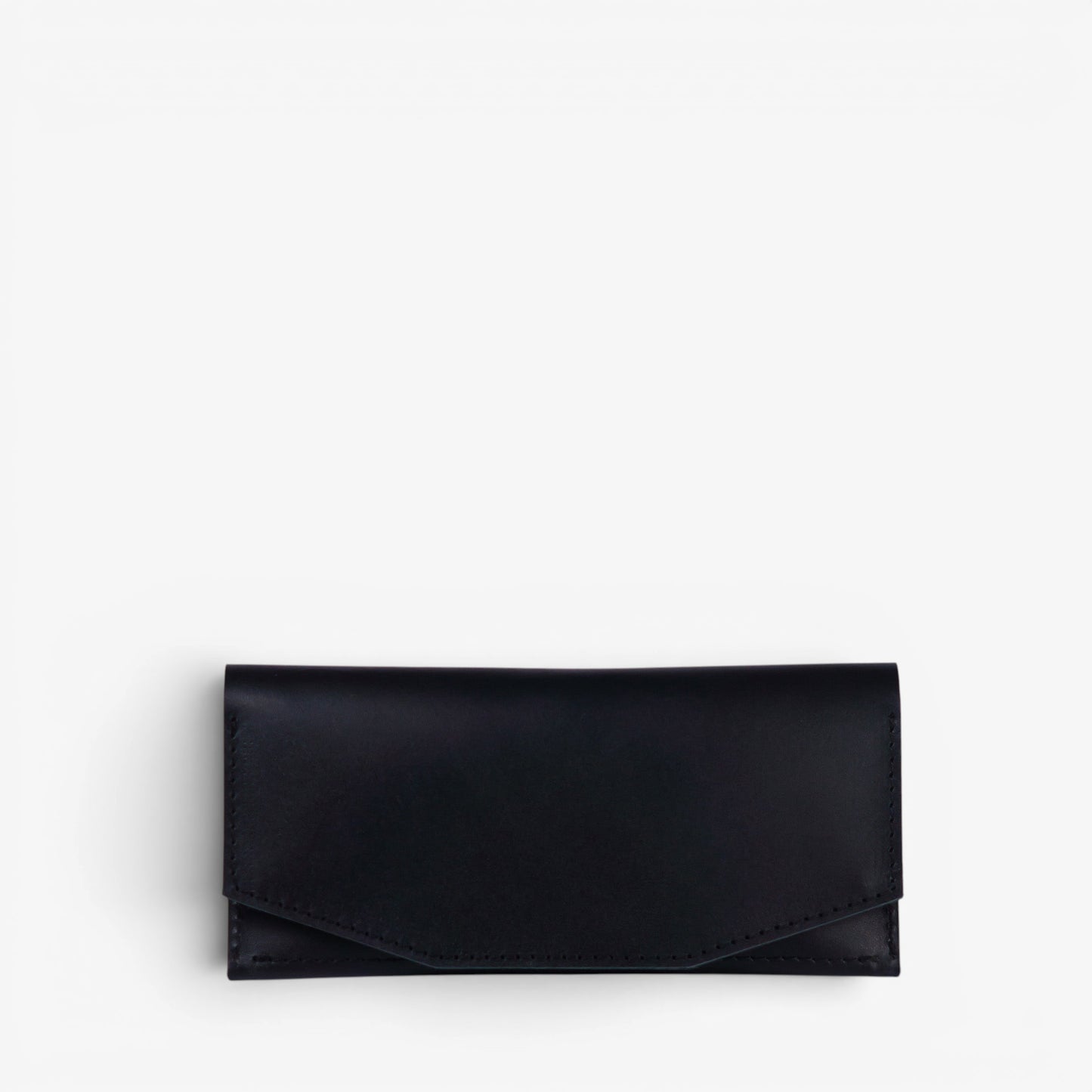 Black handmade leather wallet for women, slim minimalist design, Beyra by Pache