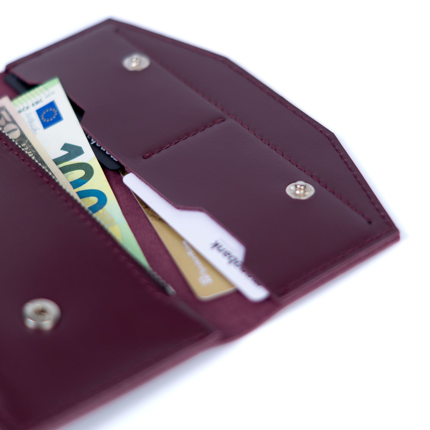 Burgundy Leather Wallet for Men and Women - Pache Beyra
