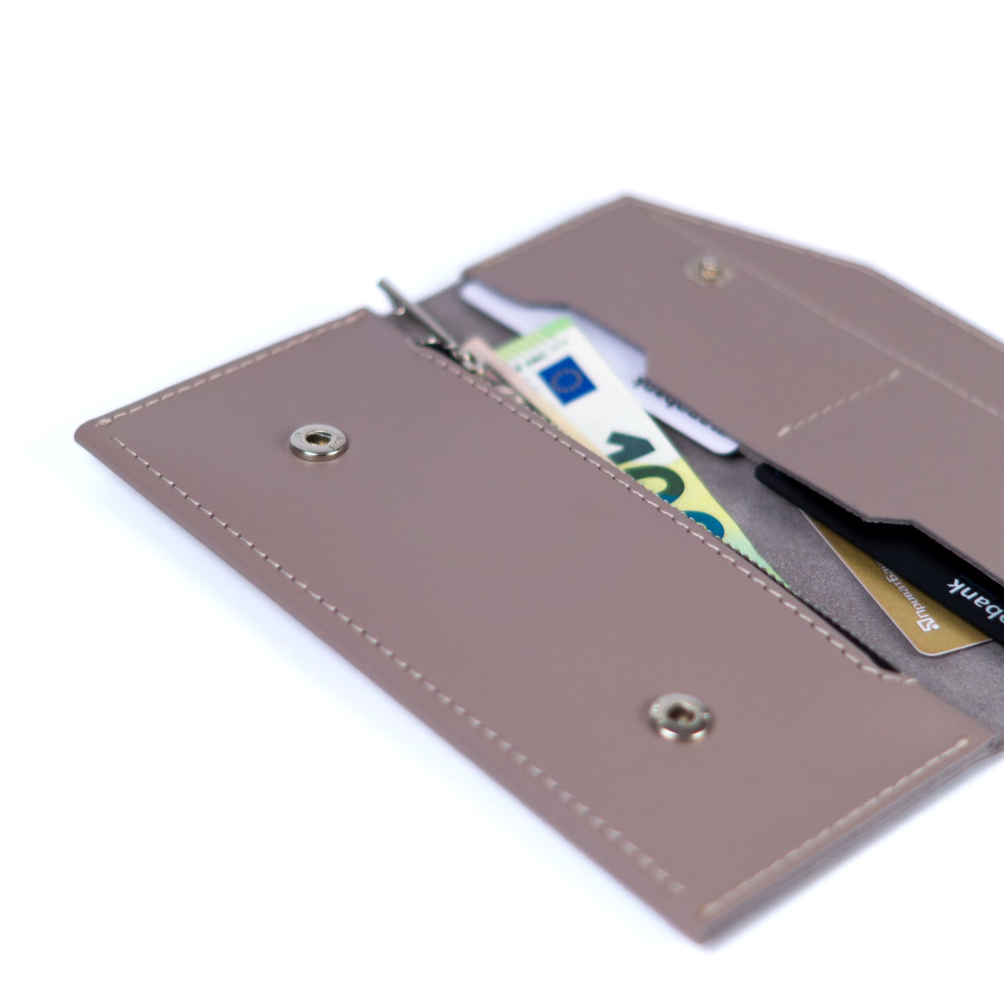 Grey Leather Wallet for Men and Women - Pache Beyra