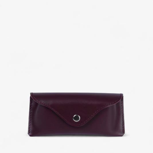 Black Leather Glasses Case with Clasp - Pache Vista - Pache