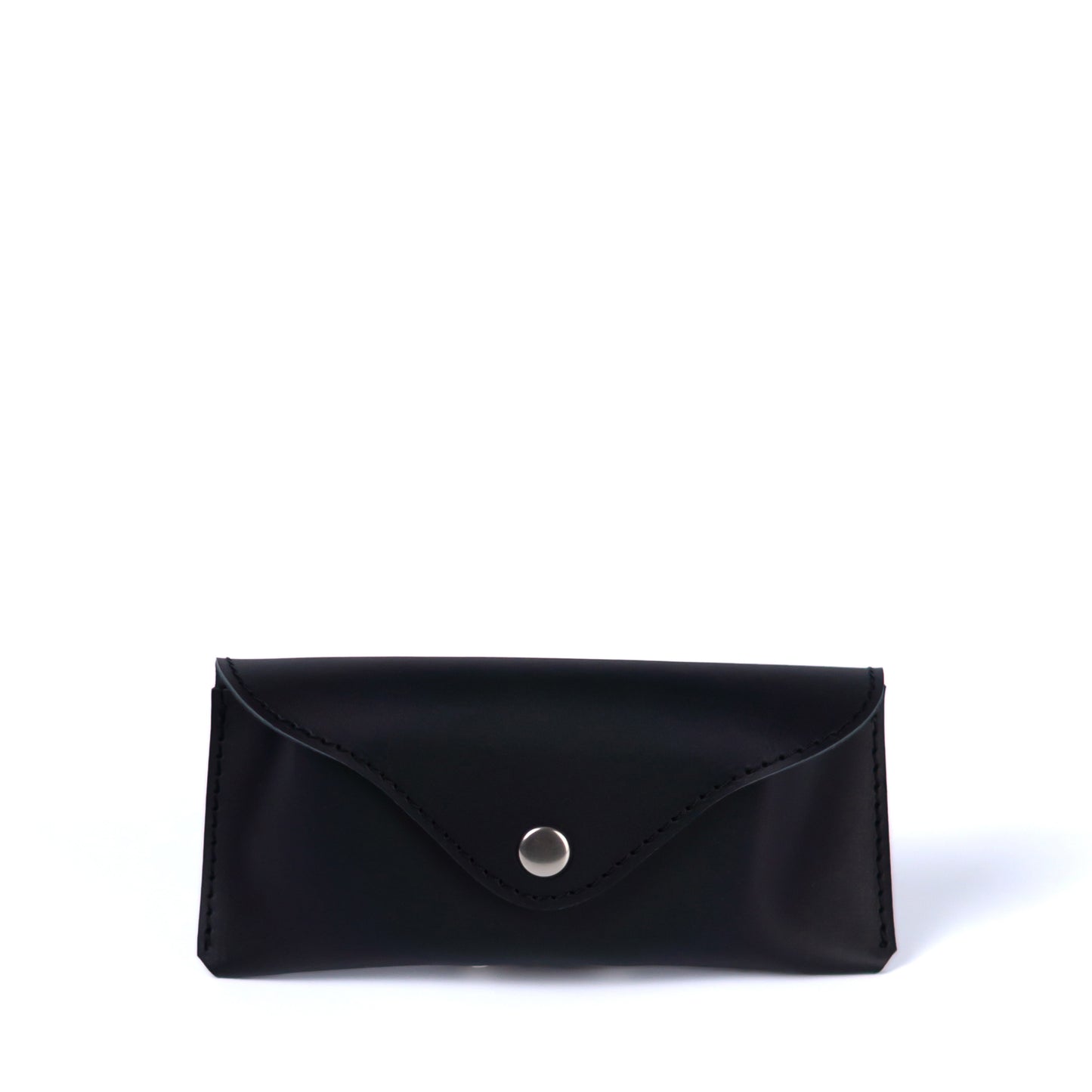 Black Leather Glasses Case with Clasp - Pache Vista - Pache