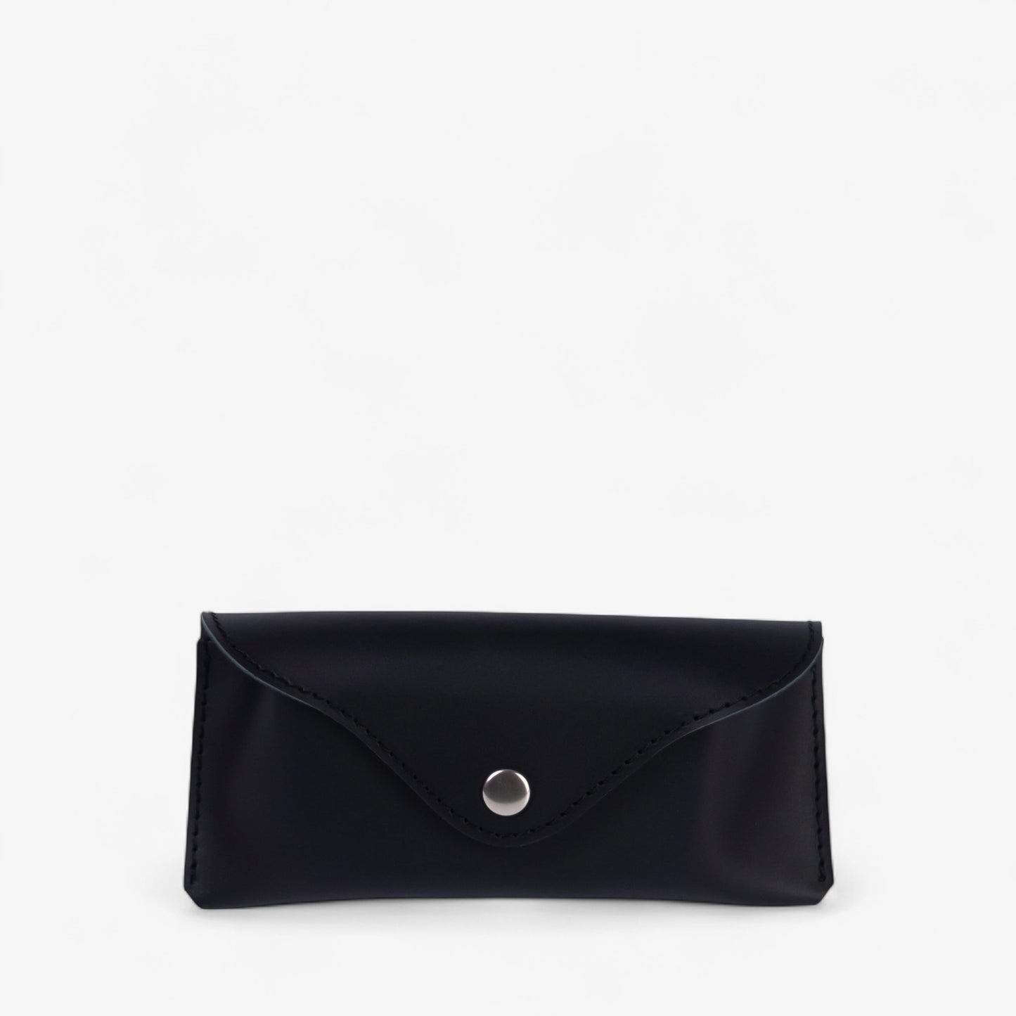 Black Leather Glasses Case with Clasp - Pache Vista - Pache
