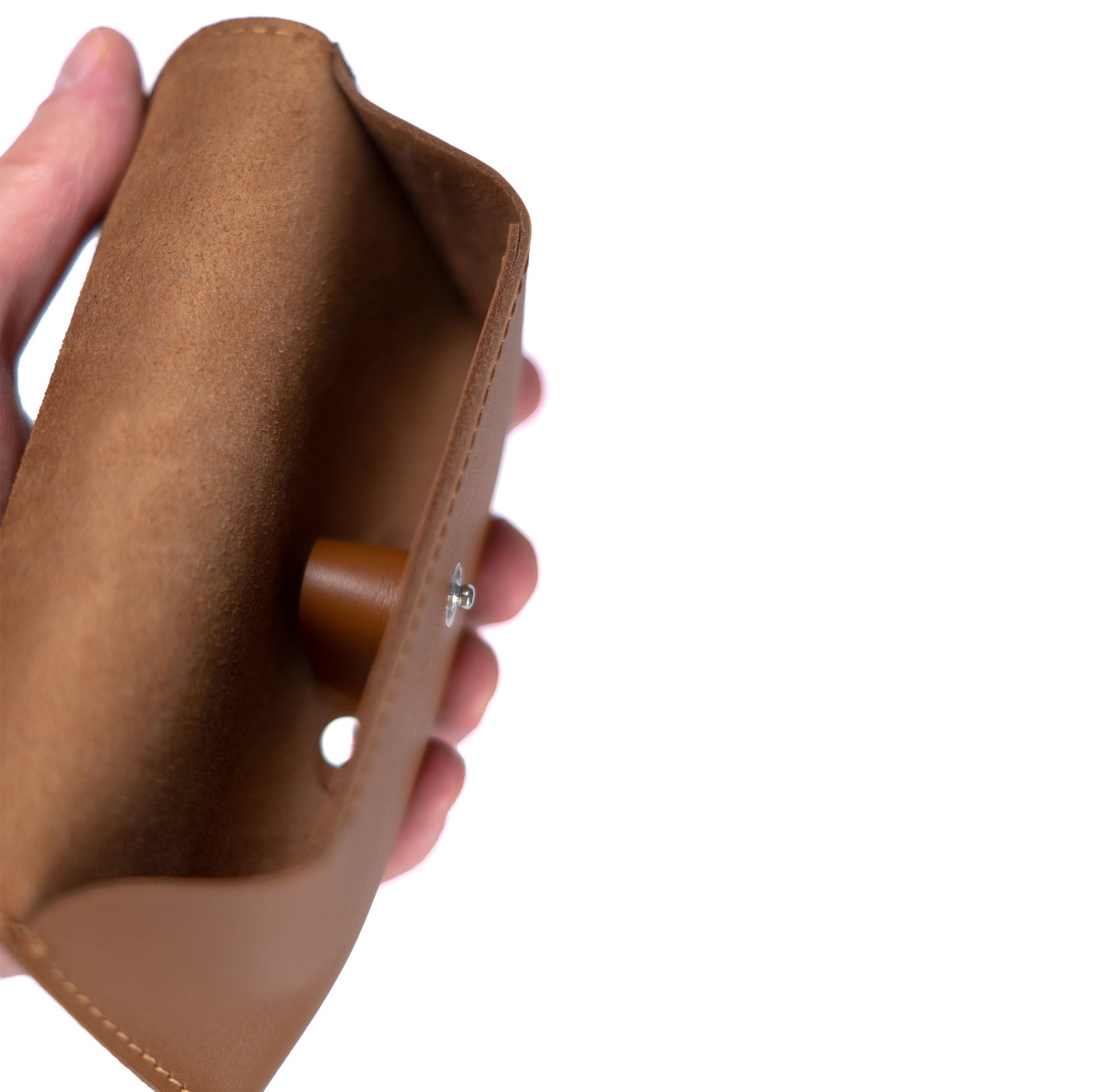 Brown Leather Glasses Case with Clasp - Pache Vista