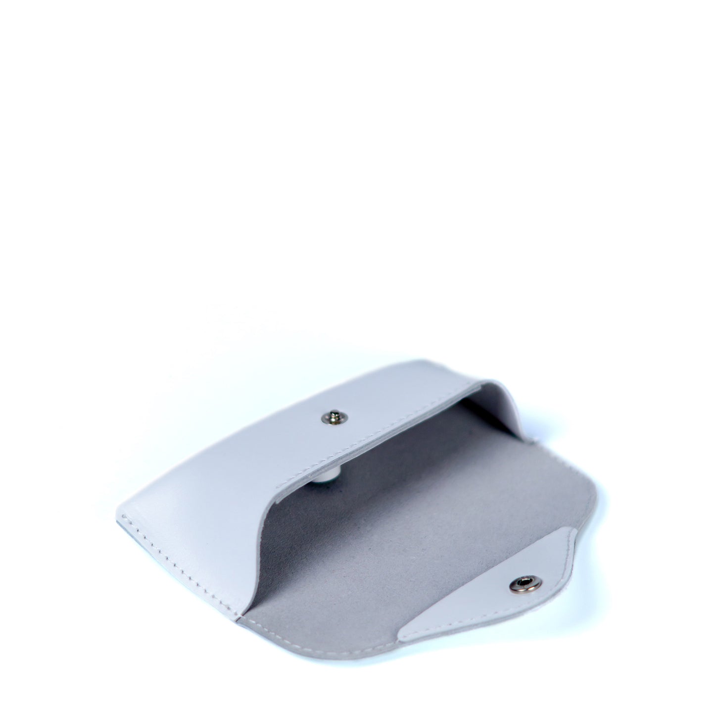 White Leather Glasses Case with Clasp - Pache Vista