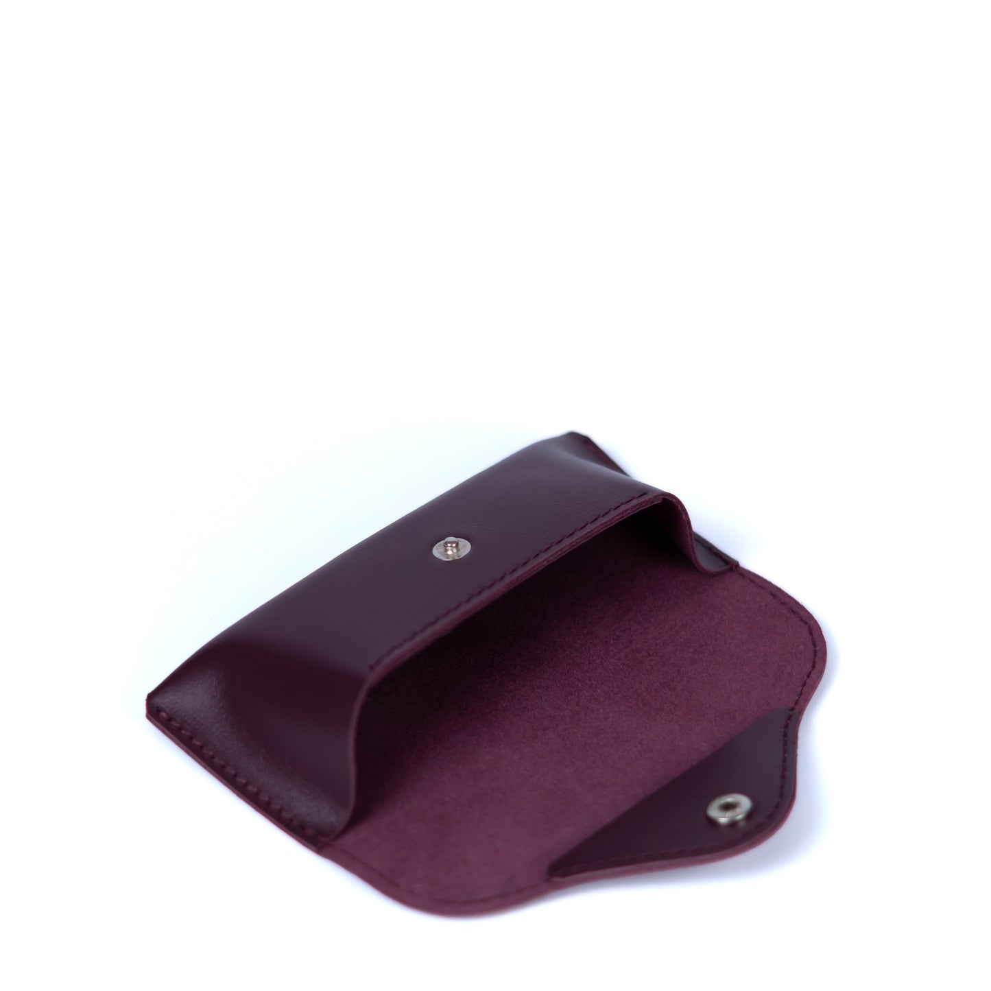 Burgundy Leather Glasses Case with Clasp - Pache Vista