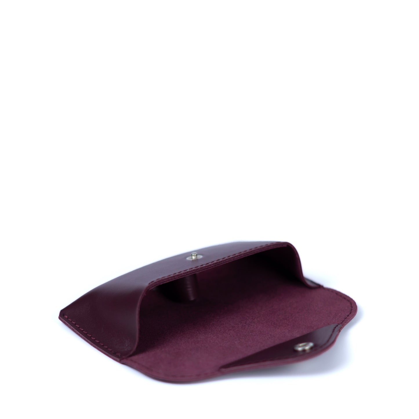 Burgundy Leather Glasses Case with Clasp - Pache Vista
