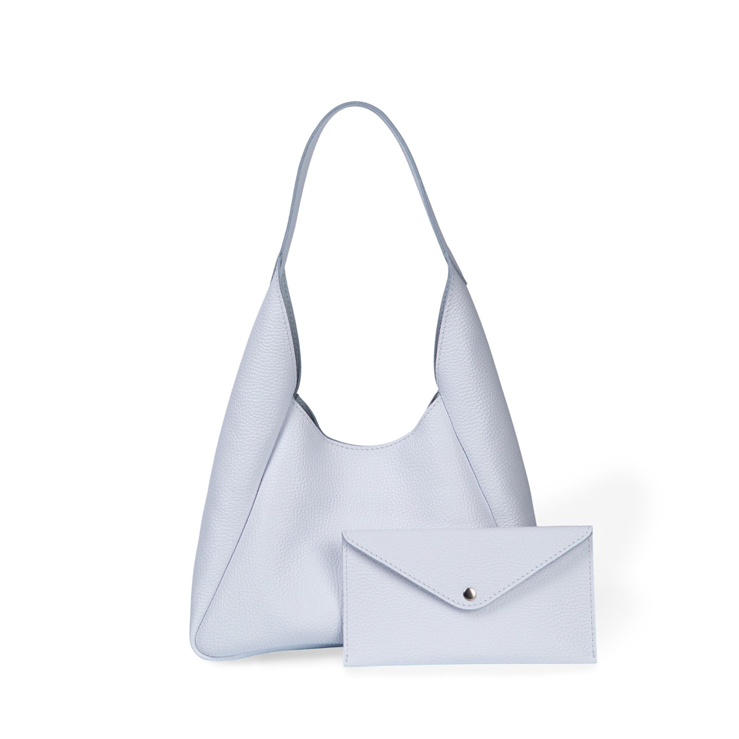 White Leather Hobo Bag for Women - Pache Torba