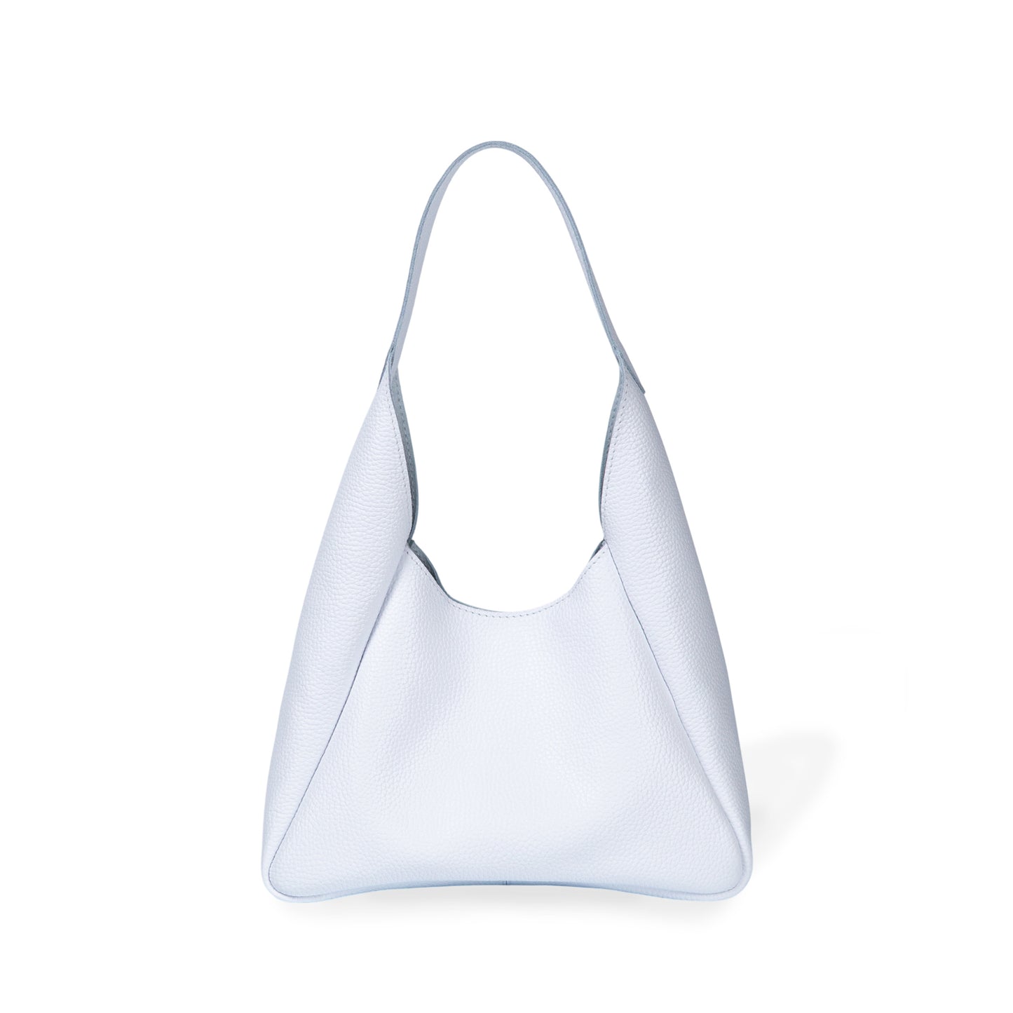 White Leather Hobo Bag for Women - Pache Torba