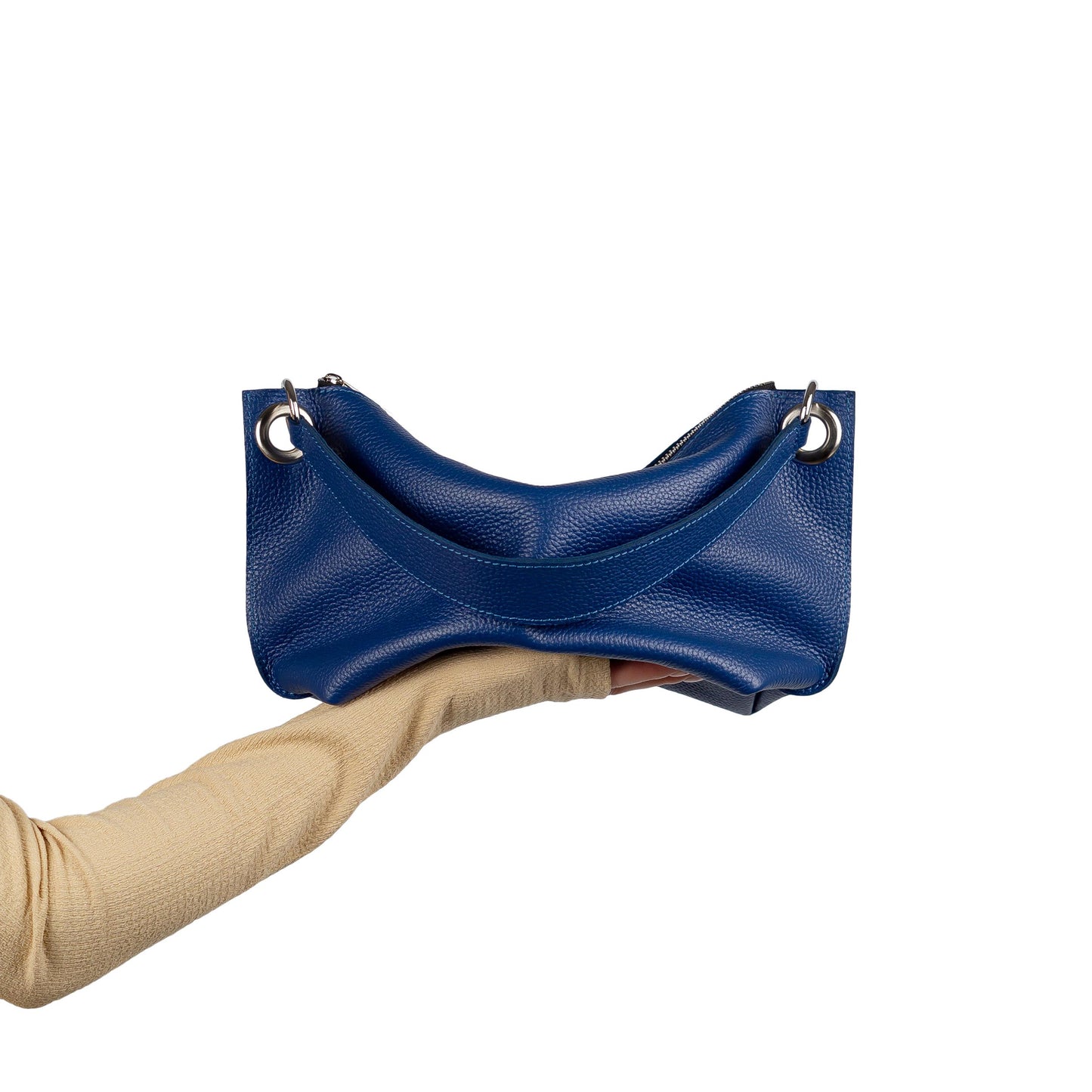 Blue Soft Leather Bag for Women - Pache Vivere