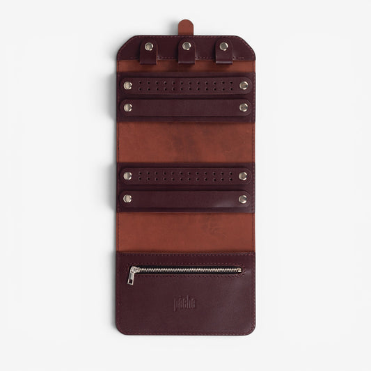 Burgundy Elin Jewelry Roll