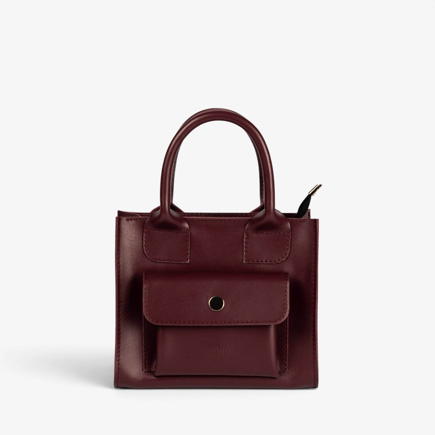 Gray Leather Mini Tote Bag for Women - Pache Sigil - Pache