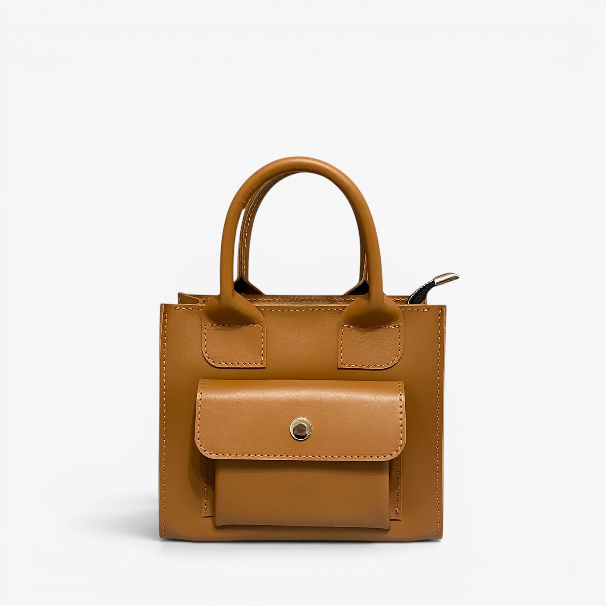 Gray Leather Mini Tote Bag for Women - Pache Sigil - Pache