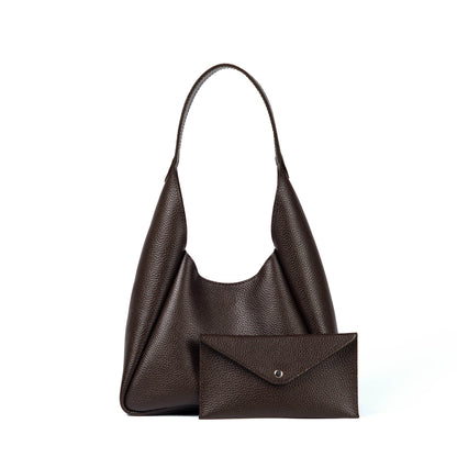 Brown Leather Hobo Bag for Women - Pache Torba