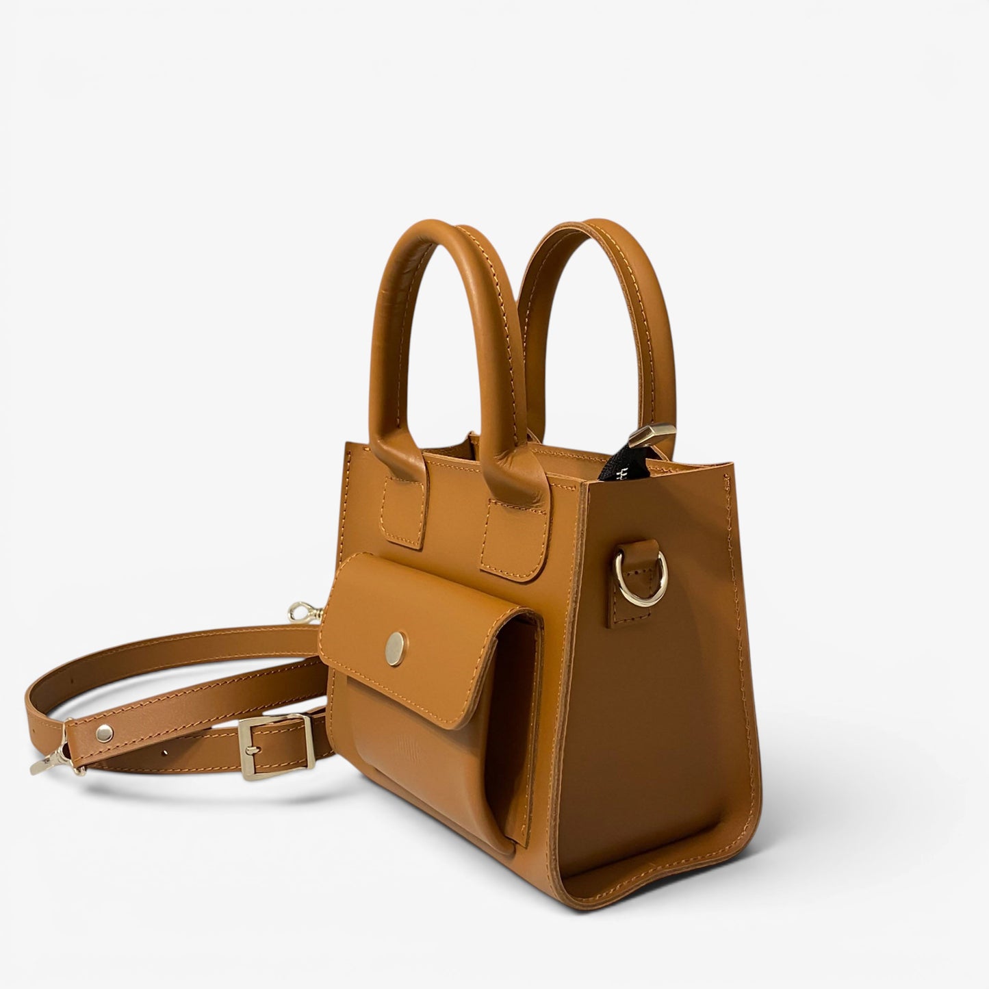 Brown Leather Mini Tote Bag for Women - Pache Sigil - Pache