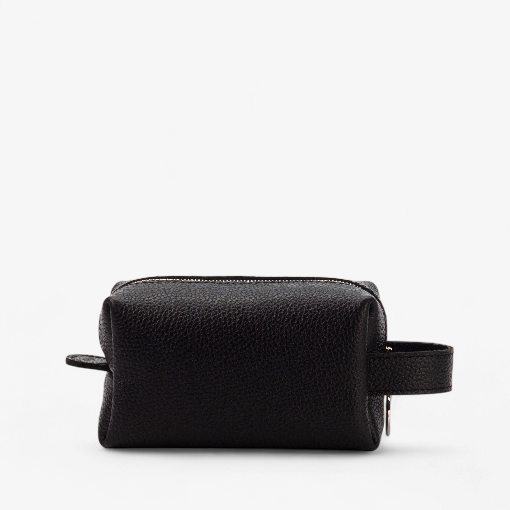 Black leather pouch on a white background