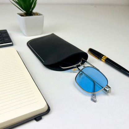 Black Leather Glasses Case - Pache Mili - Pache