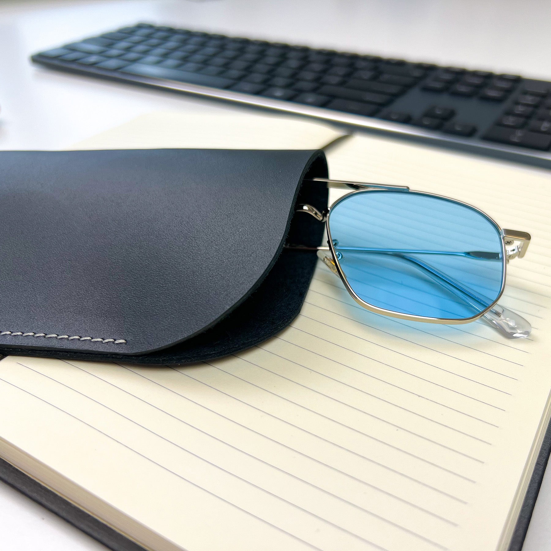 Black Leather Glasses Case - Pache Mili - Pache
