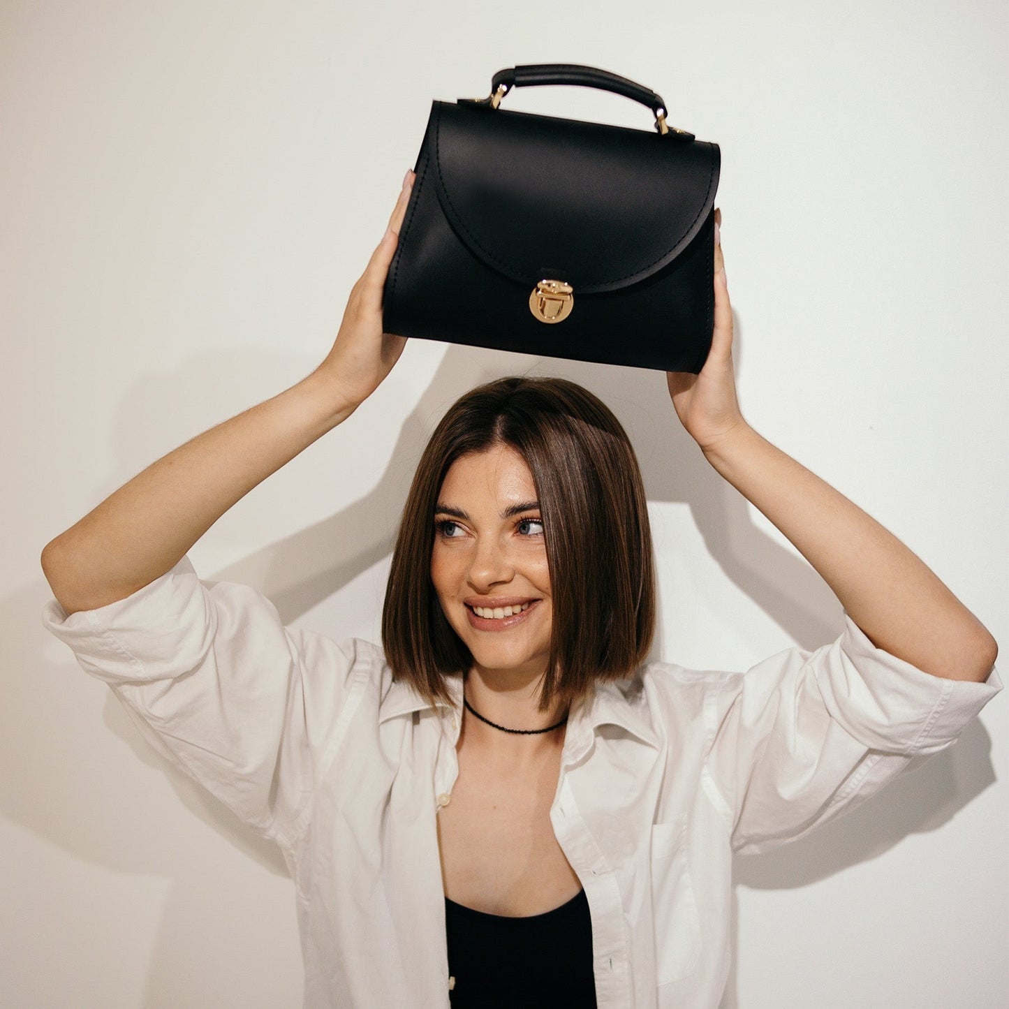 Black Leather Bag for Women - Pache Taistra - Pache