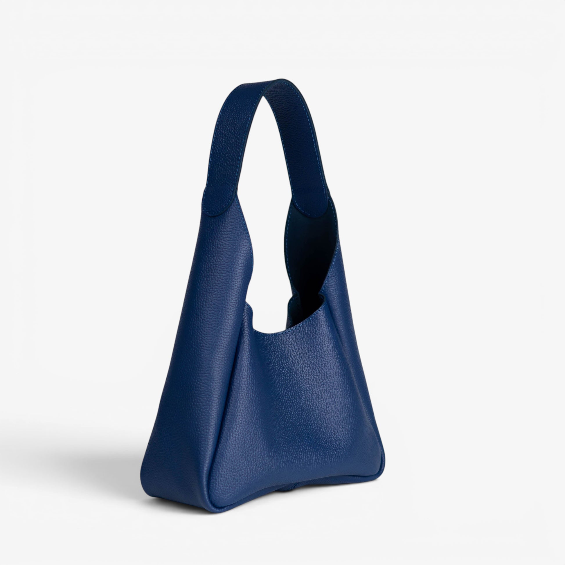 Blue Leather Hobo Bag for Women - Pache Torba - Pache
