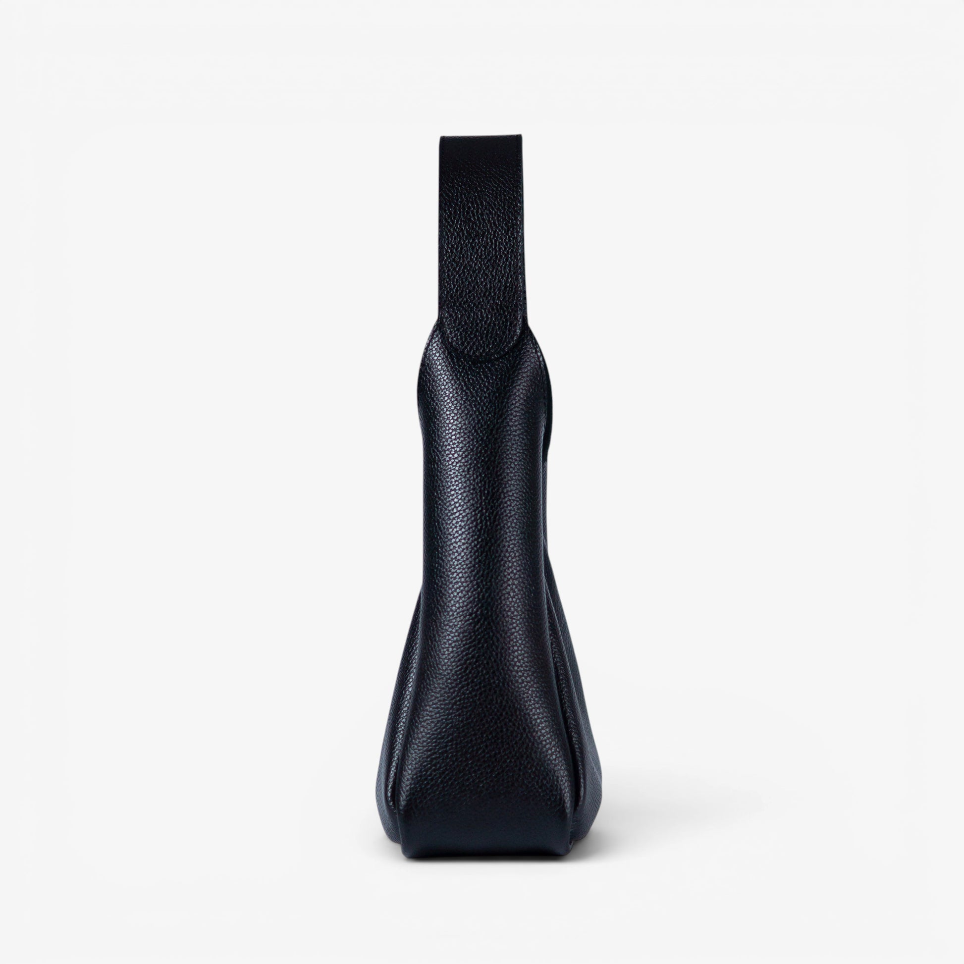 Black Leather Hobo Bag for Women - Pache Torba - Pache
