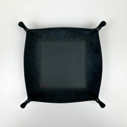 Black Leather Desk Organizer For Keys, Glasses And Small Items - Pache