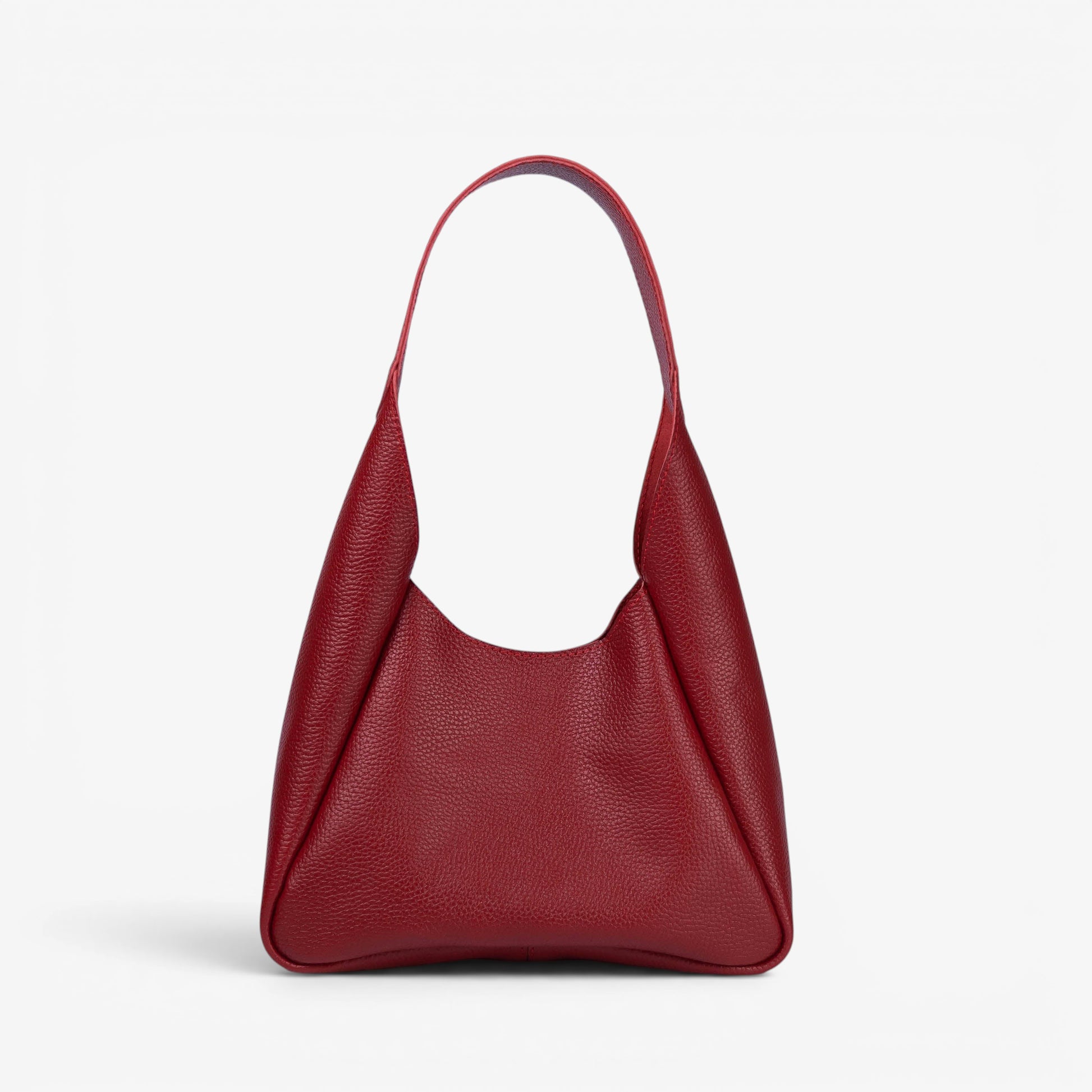 Red Leather Hobo Bag for Women - Pache Torba - Pache