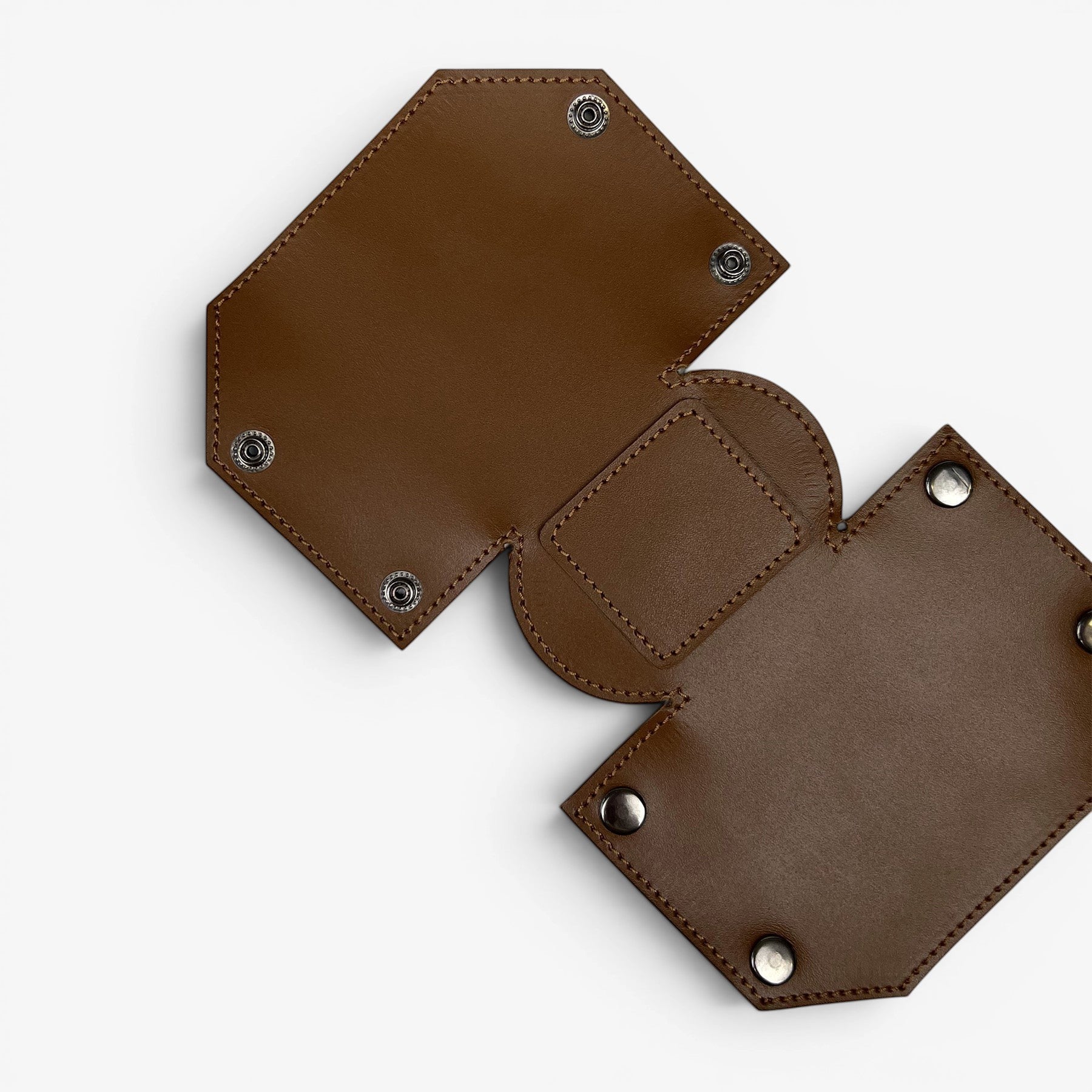 Brown Leather Organizer For Pens, Brushes & Desk Accessories - Pache