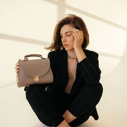 Grey Leather Bag for Women - Pache Taistra - Pache
