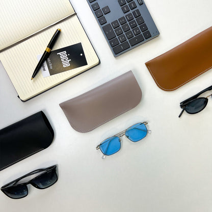 Black Leather Glasses Case - Pache Mili - Pache