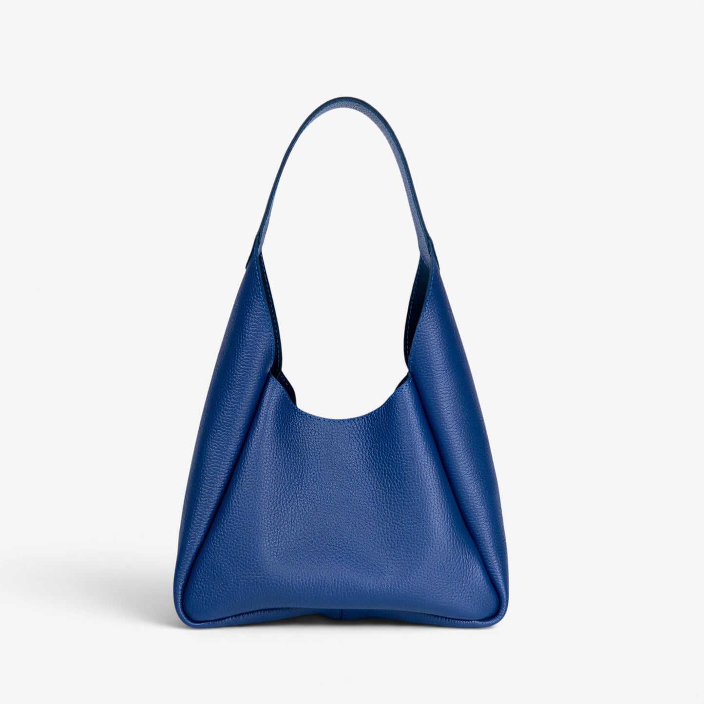 Blue Leather Hobo Bag for Women - Pache Torba - Pache