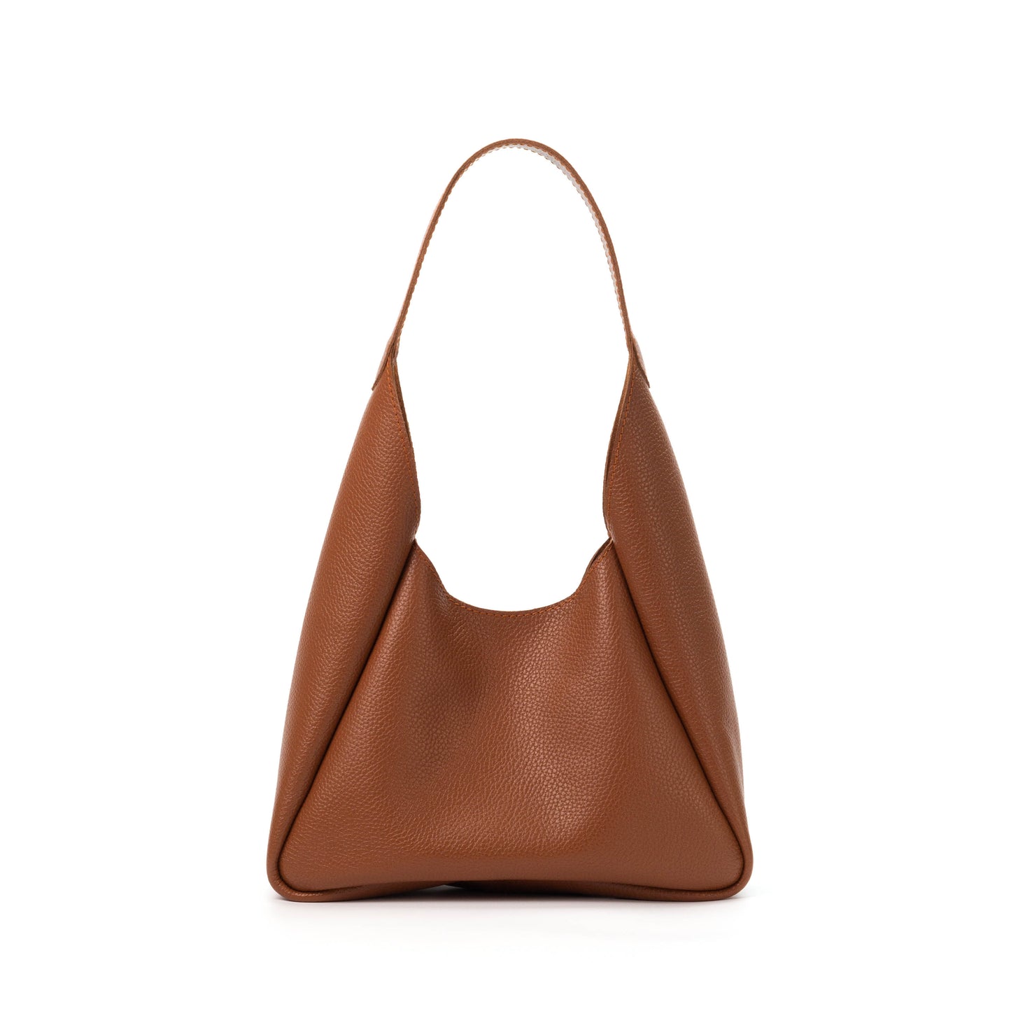 Cognac Brown Leather Hobo Bag for Women - Pache Torba